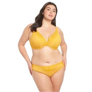 CACIQUE woman's size 42D Boost Plunge lace underwire cleavage enhancing bra